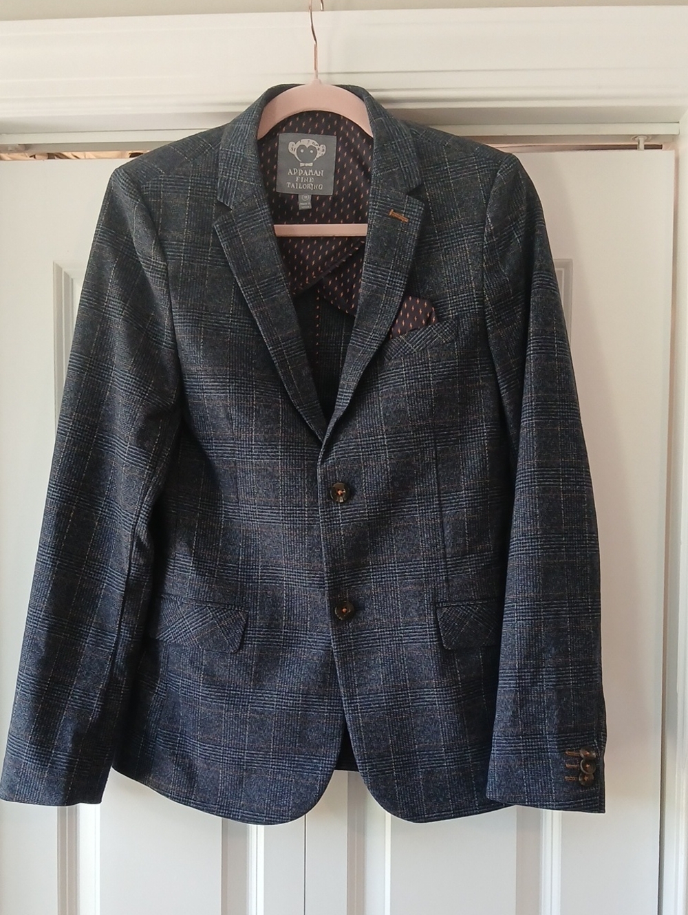 Appaman Navy & Gray Plaid Boys Size 16 Sport Coat Preppy